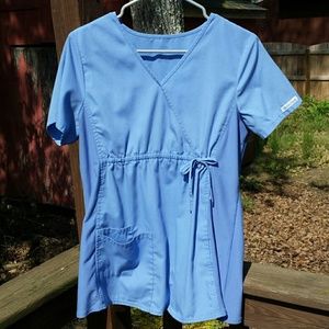 Cherokee Maternity Scrub Top- Ceil Blue